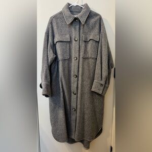 H&M Women’s Size Small Gray Long Wool Jacket